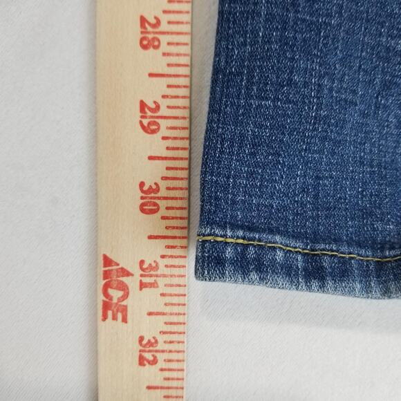 Levis 524 Jeans Womens 8 Too Superlow Flare 90s Stretch Floral Embroidered Denim - Picture 12 of 13